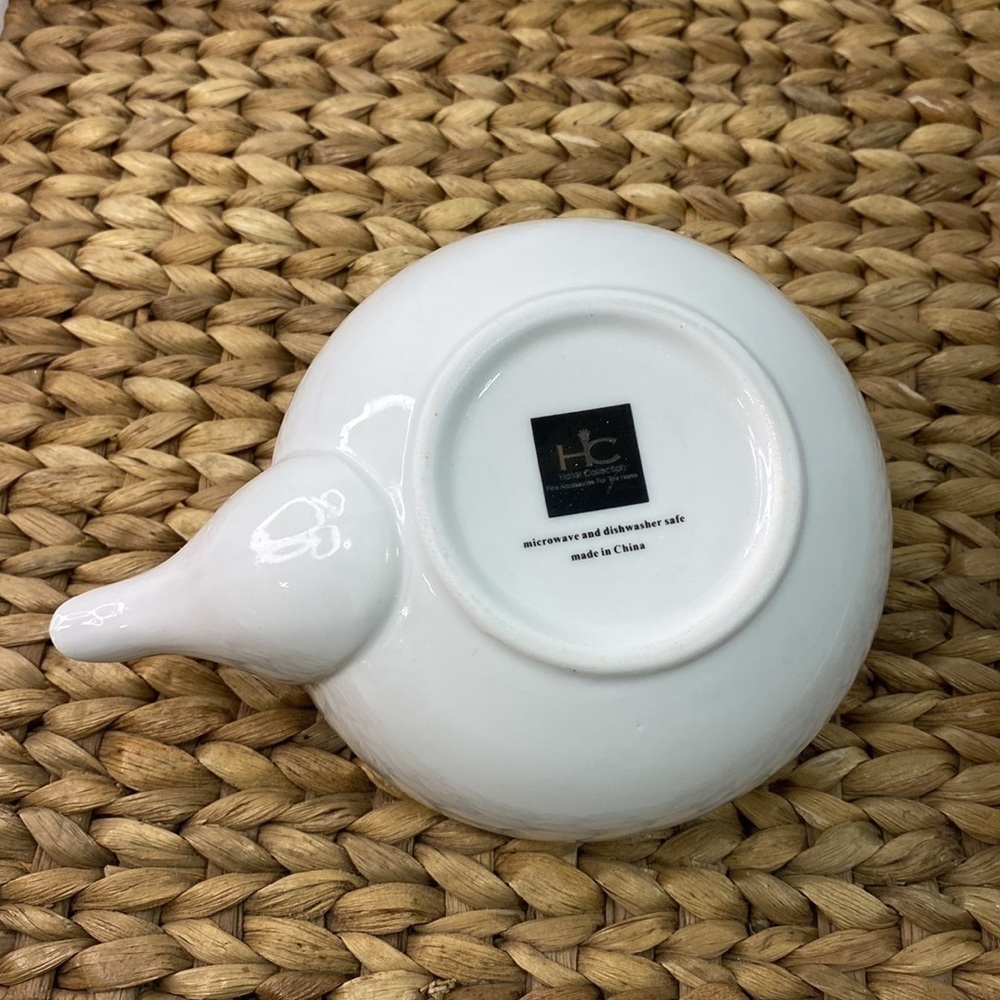 White ceramic single serve tea pot - Picture 8 of 11